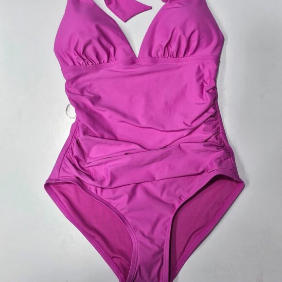 Dkny Tie-Back Halter-Style One-Piece Swimsuit - Picture 5 of 7